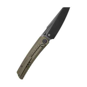 KB Knives Get Some Folding Knife Flamed Titanium Handle 3.35" Satin & Silver Bead Blast M390 Tanto Blade KB445B