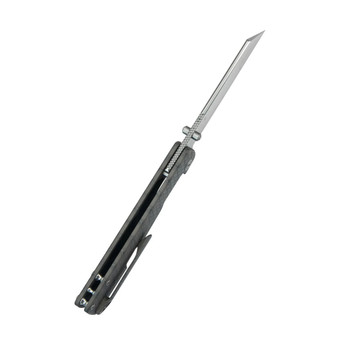KB Knives Get Some Folding Knife Flamed Titanium Handle 3.35" Satin & Silver Bead Blast M390 Tanto Blade KB445B