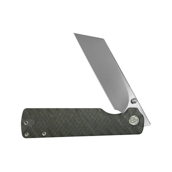 KB Knives Get Some Folding Knife Flamed Titanium Handle 3.35" Satin & Silver Bead Blast M390 Tanto Blade KB445B