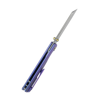 KB Knives Get Some Folding Knife Blurple Titanium Handle 3.35" Satin & Silver Bead Blast M390 Tanto Blade KB445C