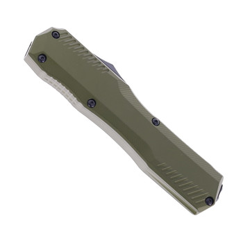 Kershaw Livewire OTF Automatic Knife Olive Green Aluminum Handle MagnaCut Blackwashed Spear Point Blade 9000OLBW