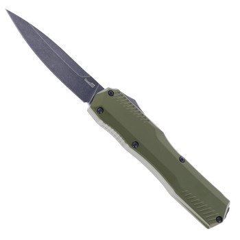 Kershaw Livewire OTF Automatic Knife Olive Green Aluminum Handle MagnaCut Blackwashed Spear Point Blade 9000OLBW