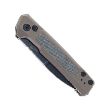 Kershaw Launch 22 Automatic Knife FDE Aluminum Black Micarta Handle Black Stonewash CPM MagnaCut Blade 7205FDEBW