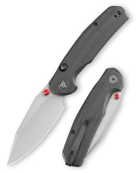 TRIVISA Hornet Pro-BM Folding Knife Black Micarta Handle 14C28N Plain Edge Stonewash Finish