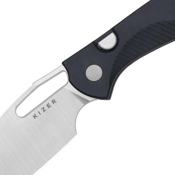 (Coming August 1st) Kizer Masu Folding Knife Blue Canyon Richlite Handle 14C28N Plain Edge Satin Finish V3697A1