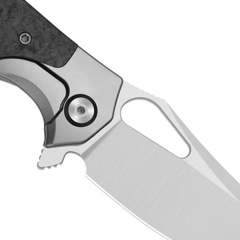 Kizer Cyclone Folding Knife Dark Gray Titanium/Carbon Fiber Handle S35VN Plain Edge Satin Finish KI3734A2