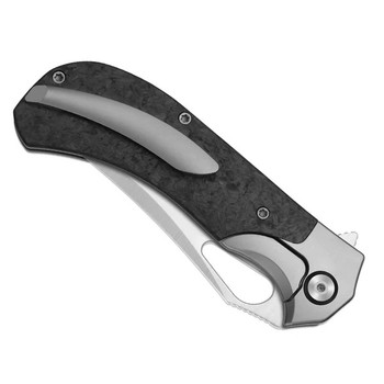 Kizer Cyclone Folding Knife Dark Gray Titanium/Carbon Fiber Handle S35VN Plain Edge Satin Finish KI3734A2