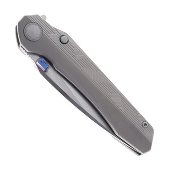Bestech Wet Nellie Folding Knife Titanium Handle 3.53" M-Cut Stonewashed Blade BT2505E