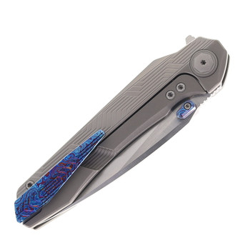 Bestech Wet Nellie Folding Knife Titanium Handle 3.53" M-Cut Stonewashed Blade BT2505E