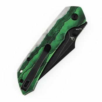 (Open Box) Returned Tenable Fenrir Folding Knife Jade G10/Green Misty Mountain Handle D2 Harpoon Plain Edge Blackwash Finish B1034H12
