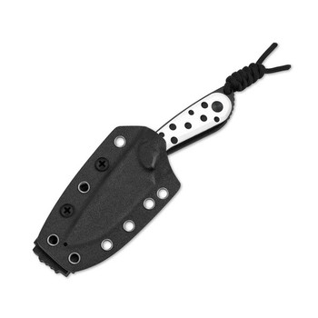 Kizer Buddy Fixed Blade Knife Black/White G10 Handle Nitro-V Plain Black 1081A3