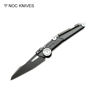 NOC Knives DG-11 Titanium and Carbon Fiber Handle Black Stonewashed 440C Blade DG1104