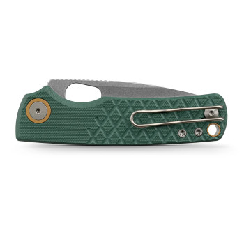 Vosteed Porcupine Folding Knife Green G10 Handle 2.99" Stonewashed 14C28N Drop Point Blade A2624