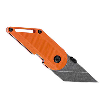 Kansept Dash Folding Knife Orange G10 Handle 154CM Plain Edge Black Stonewash Finish T3045A3