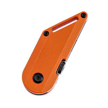 Kansept Dash Folding Knife Orange G10 Handle 154CM Plain Edge Black Stonewash Finish T3045A3