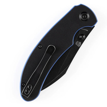 Kansept Nesstreet Folding Knife Black/Blue G10 Handle 154CM Plain Edge Black Stonewash Finish T1039A4