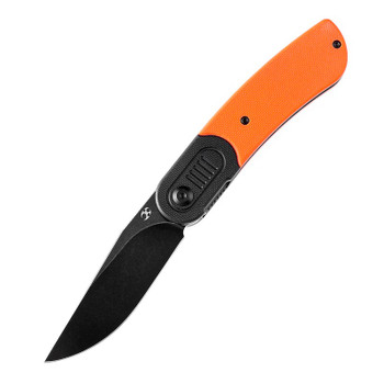 Kansept Reverie Folding Knife Black/Orange G10 Handle 154CM Plain Edge Black Stonewash Finish T2025B3