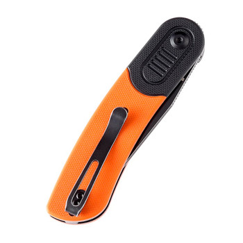 Kansept Reverie Folding Knife Black/Orange G10 Handle 154CM Plain Edge Black Stonewash Finish T2025B3