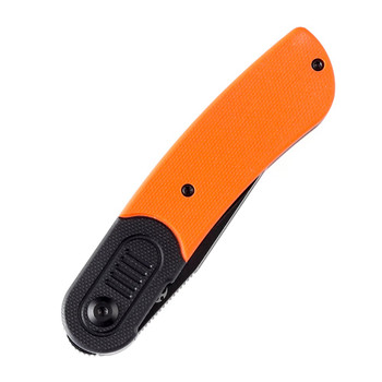 Kansept Reverie Folding Knife Black/Orange G10 Handle 154CM Plain Edge Black Stonewash Finish T2025B3