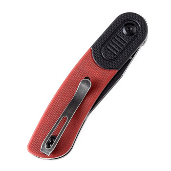 Kansept Reverie Folding Knife Black/Red G10 Handle 154CM Plain Edge Black Stonewash Finish T2025B6