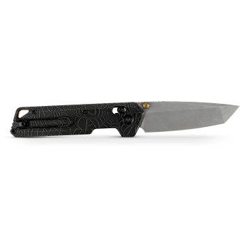 Vosteed Parallel Folding Knife Acid Wash Black Titanium Handle 2.90" Acid Wash & Stonewash CPM S35VN Tanto Blade A3522