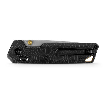Vosteed Parallel Folding Knife Acid Wash Black Titanium Handle 2.90" Acid Wash & Stonewash CPM S35VN Tanto Blade A3522