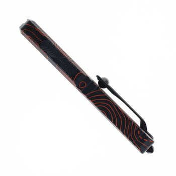 Microtech Ultratech Gen IV Signature Series OTF Automatic Black/Orange Camo Handle Topographic M390MK Blade 11224-1TPBKORCS