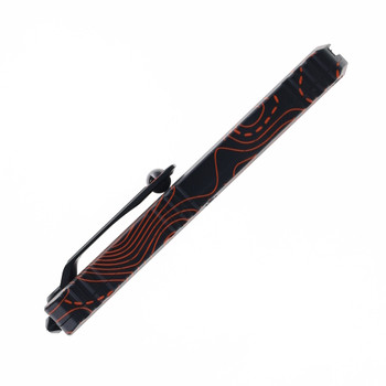 Microtech Ultratech Gen IV Signature Series OTF Automatic Black/Orange Camo Handle Topographic M390MK Blade 11224-1TPBKORCS