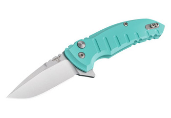 Hogue X1 Micro Knife Aqua Blue Aluminum Handle Drop Point Plain Edge HO24173 Hogue X1 Micro Knife Aqua Blue Aluminum Handle Drop Point Plain Edge HO24173