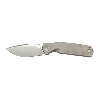 GiantMouse ACE Zoobie Folding Knife Titanium Handle Elmax Plain Edge Satin Finish ZOOBIE-TITANIUM