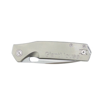 GiantMouse ACE Zoobie Folding Knife Titanium Handle Elmax Plain Edge Satin Finish ZOOBIE-TITANIUM