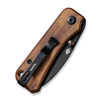 (Open Box) Returned Civivi Baby Banter Folding Knfie Cuibourtia Wood Handle Nitro-V Drop Point Plain Edge Black Stonewash Finish C19068SB-2
