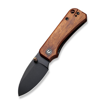 (Open Box) Returned Civivi Baby Banter Folding Knfie Cuibourtia Wood Handle Nitro-V Drop Point Plain Edge Black Stonewash Finish C19068SB-2