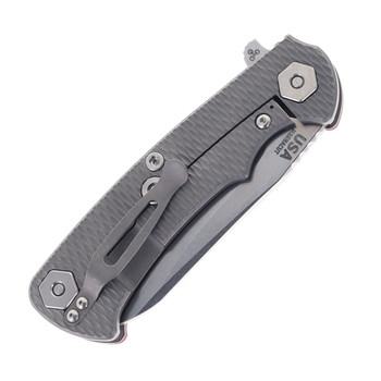 Hinderer Project X Folding Knife Sheepsfoot Stonewashed Magnacut Blade Red G10 & Working Finish Titanium Handle