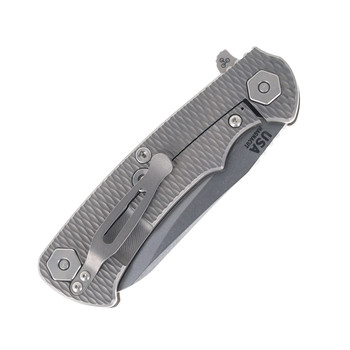Hinderer Project X Folding Knife Sheepsfoot Stonewashed Magnacut Blade Orange G10 & Working Finish Titanium Handle