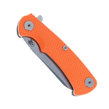 Hinderer Project X Folding Knife Sheepsfoot Stonewashed Magnacut Blade Orange G10 & Working Finish Titanium Handle