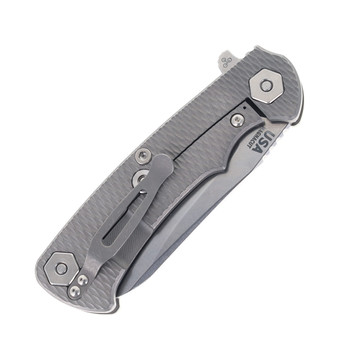 Hinderer Project X Folding Knife Sheepsfoot Stonewashed Magnacut Blade Translucent Green G10 & Working Finish Titanium Handle