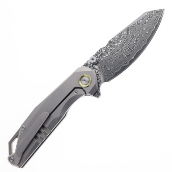 SixLeaf Folding Knife Purple Pattern Titanium Handle Damascus Plain Edge SL-108-Ti-Purple-2