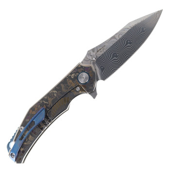 SixLeaf Folding Knife Multicolor Titanium Handle Damascus Plain Edge SL-73-1