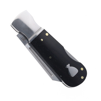 Finch Sugar House Pretty Boy Blackjack Folding Knife Sandalwood Handle 14C28N Clip Point Plain Edge Satin Finish