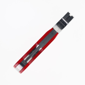 Finch Sugar House Pretty Boy Bloodline Folding Knife Red Sawcut Bone Handle 14C28N Clip Point Plain Edge Satin Finish