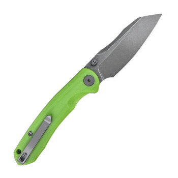 WIXCO Axor Folding Knife Green Luminous G10 Handle 14C28N Plain Edge Grey Stonewash Blade WX15-F