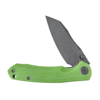WIXCO Axor Folding Knife Green Luminous G10 Handle 14C28N Plain Edge Grey Stonewash Blade WX15-F