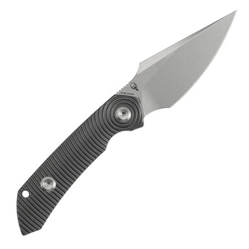Kansept Fenrir Fixed Blade Knife Gray Titanium Handle S35VN Harpoon Plain Edge Stonewash Finish KG3034A2