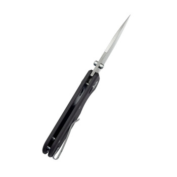 Kubey Bedrock Folding Knife Black G10 Handle D2 Drop Point Plain Edge Satin Finsih KU505A