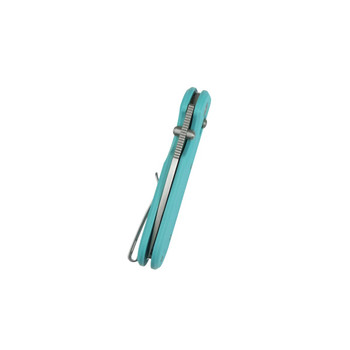 Kubey Bedrock Folding Knife Bright Blue G10 Handle D2 Drop Point Plain Edge Satin Finish KU505B