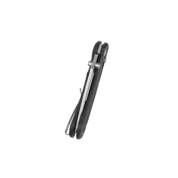 Kubey Stalker Folding Knife Black G10 Handle D2 Drop Point Plain Edge Satin Finish KU504A