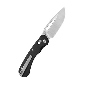 Kubey Stalker Folding Knife Black G10 Handle D2 Drop Point Plain Edge Satin Finish KU504A