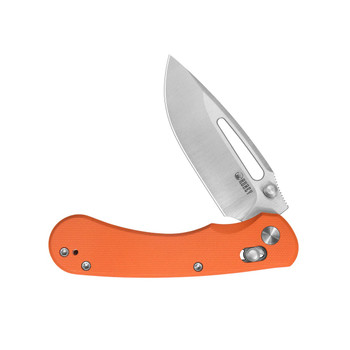 Kubey Stalker Folding Knife Orange G10 Handle D2 Drop Point Plain Edge Satin Finish KU504B