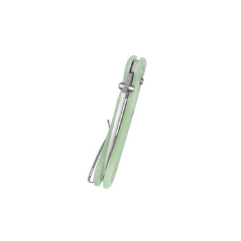 Kubey Stalker Folding Knife Jade G10 Handle D2 Drop Point Plain Edge Satin Finish KU504C